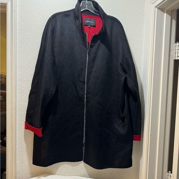 lafayette 148 top front zip up 70% wool 30% Angora